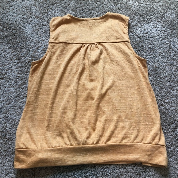 Cable & Gauge mustard yellow sleeveless wrap front shirt - Picture 7 of 7